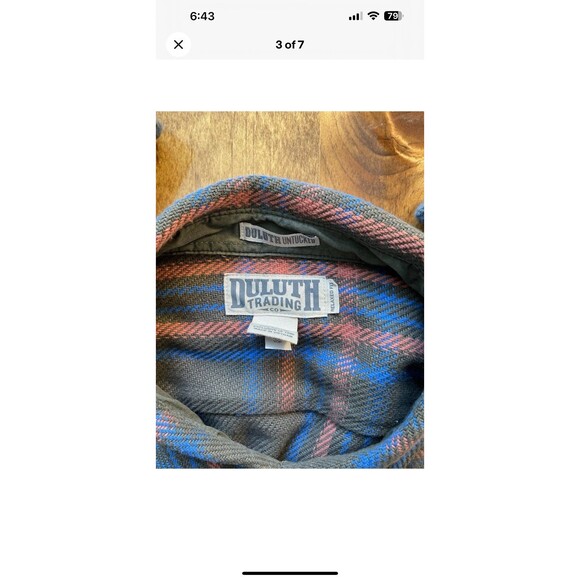 Duluth Trading Untucked Men’s 2XL Relaxed Fit Long Sleeve Flannel Shirt - Picture 3 of 7